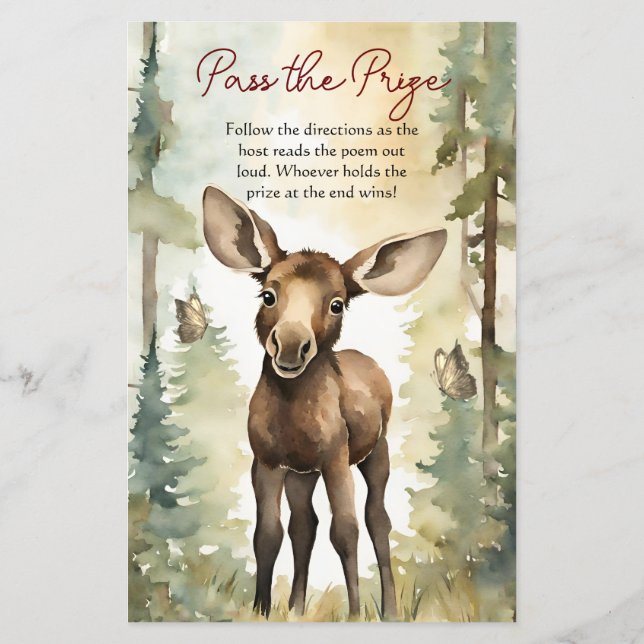 Pass the Prize Game Schattige Baby Moose Baby show (Achterkant)