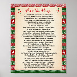 Pass the Prize Poem Game Ugly Sweater Sign Poster
