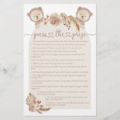 Pass the Prize Twins Teddy Bear Baby shower Game (Voorkant)