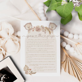 Pass the Prize Twins Teddy Bear Baby shower Game