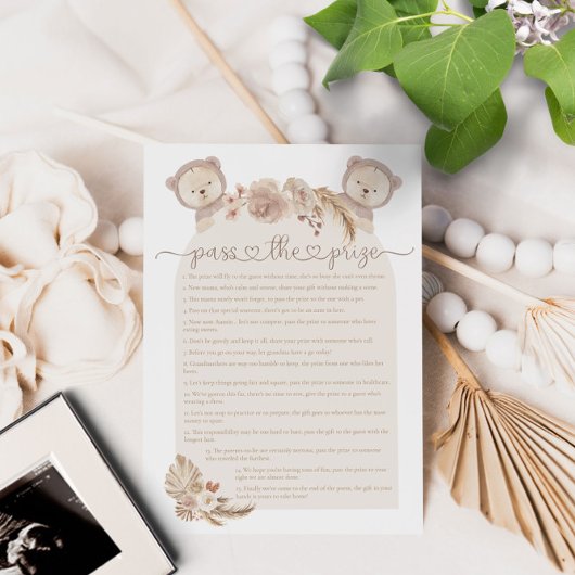 Pass the Prize Twins Teddy Bear Baby shower Game