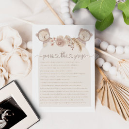 Pass the Prize Twins Teddy Bear Baby shower Game