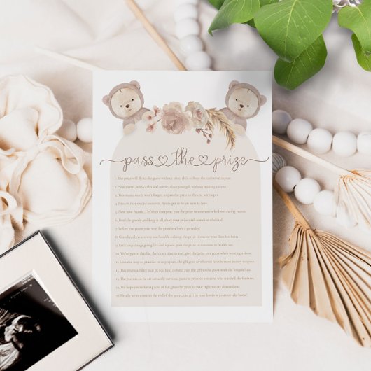 Pass the Prize Twins Teddy Bear Baby shower Game