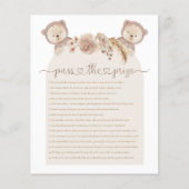 Pass the Prize Twins Teddy Bear Baby shower Game (Voorkant)