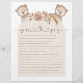 Pass the Prize Twins Teddy Bear Baby shower Game (Voorkant)