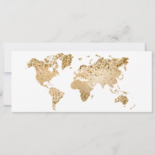 Pass-ticket bestemming bruiloft Gold-plan Kaart (Achterkant)