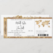 Pass-ticket bestemming bruiloft Gold-plan Kaart (Voorkant / Achterkant)