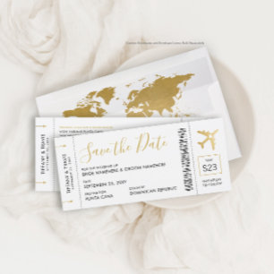 Pass-ticket waarop de datum Gold Plane-Kaart is op Aankondiging