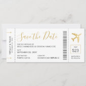 Pass-ticket waarop de datum Gold Plane-Kaart is op Aankondiging (Voorkant)