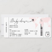 Pass Travel Modern Pink Girl Baby shower Kaart (Voorkant)