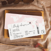 Pass Travel Modern Pink Girl Baby shower Kaart