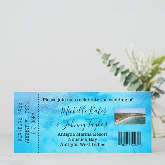 Pass voor een bruiloft in Antigua (Staand voorkant)