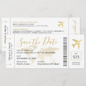 Pass voor het instappen van het huwelijk van de be save the date (Voorkant / Achterkant)