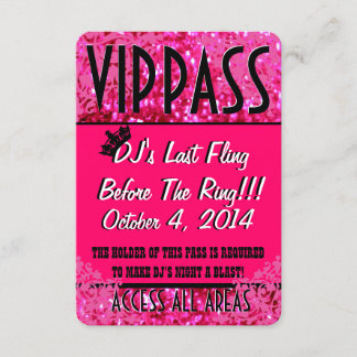 PASS voor roze Bachelorette Party VIP Kaart