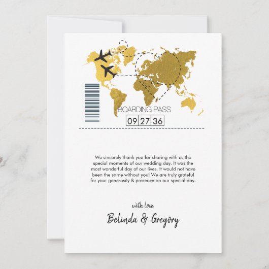Pass Weddenschap bestemming Bedankkaart (Voorkant)