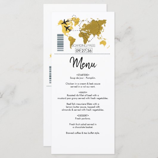 Pass Weddenschap bestemming Menu (Voorkant / Achterkant)