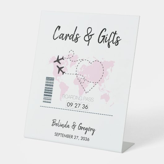 Pass Weddenskaarten en cadeautjes voor het instapp Reclamebord Met Voetstuk (Voorkant)