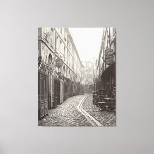 Passage du Dragon, foto van de 19e eeuw in Parijs Canvas Afdruk