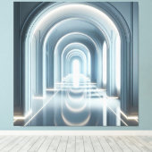 Passage with Light Perspective Canvas Afdruk (Insitu (Houten vloer))