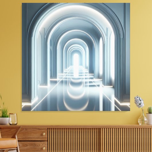 Passage with Light Perspective Canvas Afdruk (Insitu (Woonkamer))