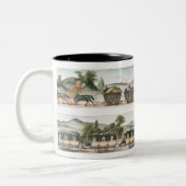 Passagiers en vracht eerste Franse lijn Tweekleurige Koffiemok (Links)