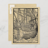 Passagiers op een handelsschip briefkaart (Voorkant / Achterkant)