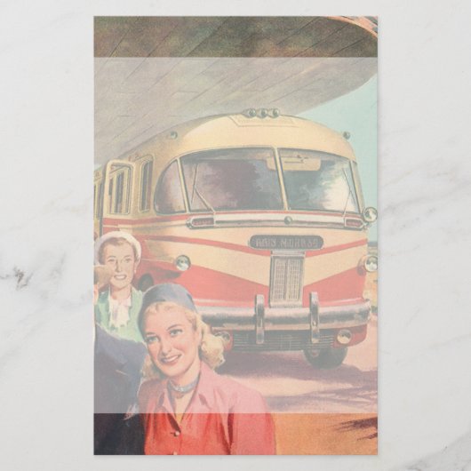  passagiers op vakantie bij de busdepot briefpapier (Voorkant)