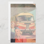  passagiers op vakantie bij de busdepot briefpapier (Voorkant / Achterkant)