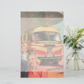  passagiers op vakantie bij de busdepot briefpapier (Staand voorkant)