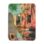  passagiers op vakantie bij de busdepot magneet (Verticaal)