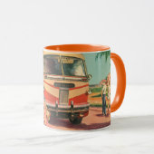  passagiers op vakantie bij de busdepot mok (Voorkant rechts)