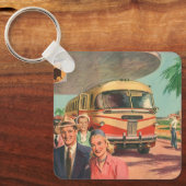  passagiers op vakantie bij de busdepot sleutelhanger (Voorkant)
