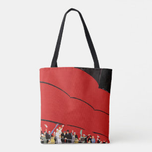 Passagiers van cruiseschip zwaaien vaarwel tote bag