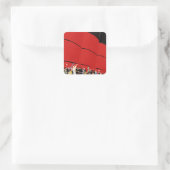 Passagiers van cruiseschip zwaaien vaarwel vierkante sticker (Tas)