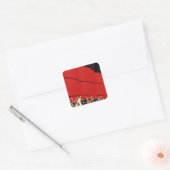 Passagiers van cruiseschip zwaaien vaarwel vierkante sticker (Envelop)