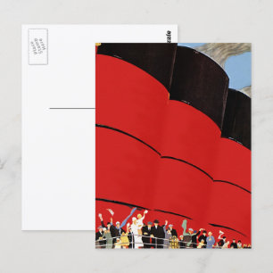 Passagiers van een cruiseschip uit het verleden di briefkaart