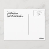 Passagiersauto. Strasburg Railroad. Briefkaart (Achterkant)