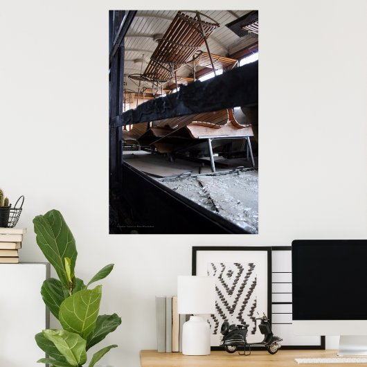 Passagiersauto's met houten wanden door het Poster (Thuiskantoor)