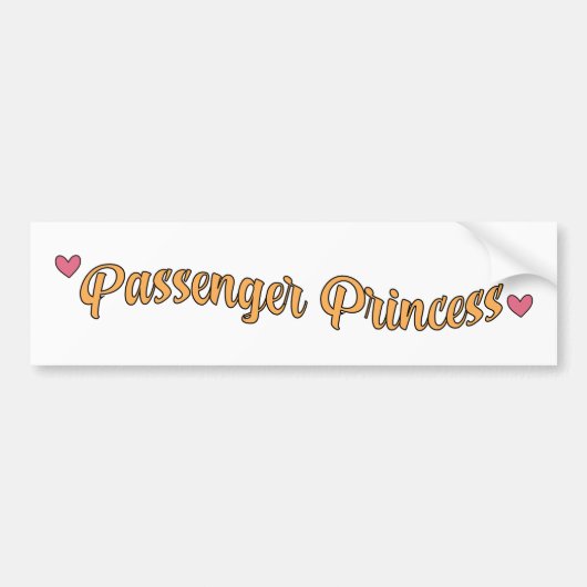 Passagiersprinses - Retro Script Hart Ontwerp Bumpersticker (Voorkant)