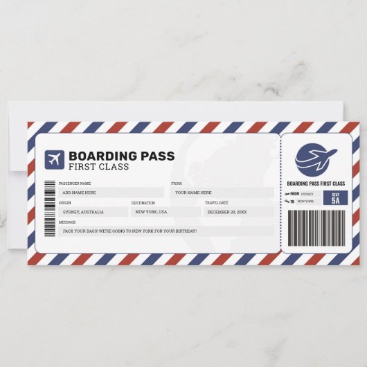 Passagiersreisbiljet voor instapkaarten kaart (Voorkant)