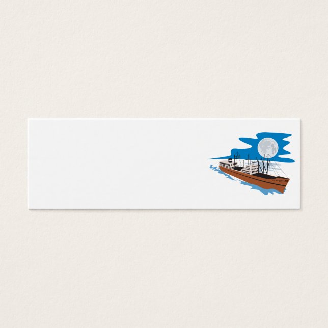 Passagiersschip Cargo Boat Retro Mini Visitekaartjes (Voorkant)