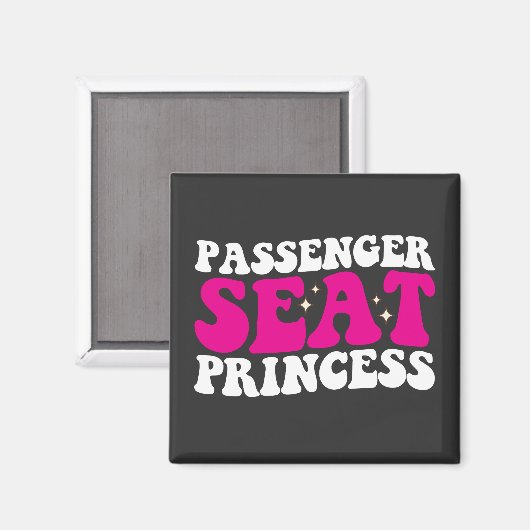 Passagiersstoel Prinses Meisje Auto Groovy Retro Magneet (Voorkant / Achterkant)