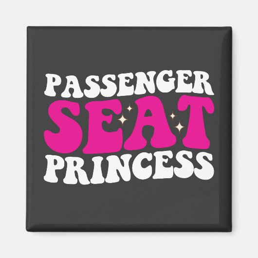 Passagiersstoel Prinses Meisje Auto Groovy Retro Magneet (Voorkant)
