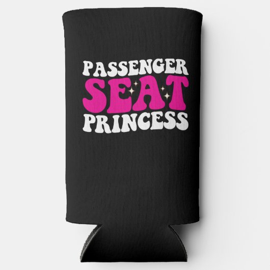 Passagiersstoel Prinses Meisje Auto Groovy Retro Seltzer Blikjeskoeler (Voorkant)