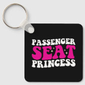 Passagiersstoel Prinses Meisje Auto Groovy Retro Sleutelhanger (Voorkant)