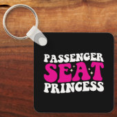Passagiersstoel Prinses Meisje Auto Groovy Retro Sleutelhanger (Voorkant)