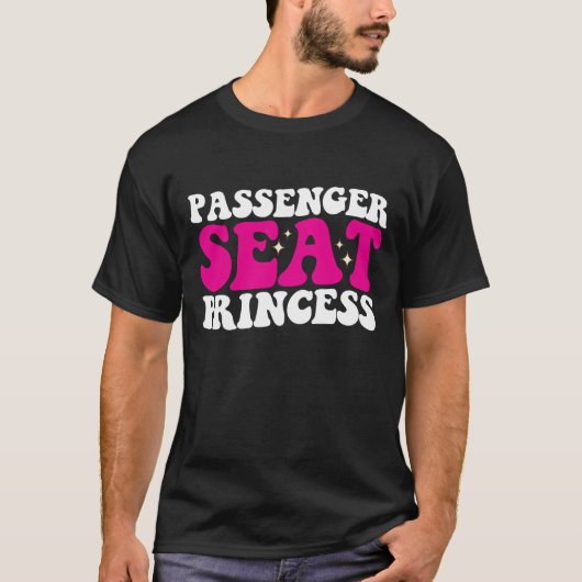 Passagiersstoel Prinses Meisje Auto Groovy Retro T-shirt (Voorkant)