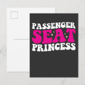 Passagiersstoel Prinses Meisje Auto Groovy Retro Uitnodiging Briefkaart (Voorkant / Achterkant)