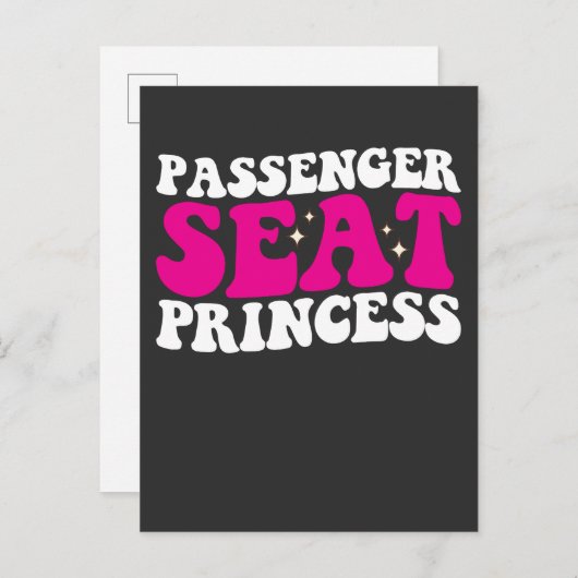 Passagiersstoel Prinses Meisje Auto Groovy Retro Uitnodiging Briefkaart (Voorkant / Achterkant)