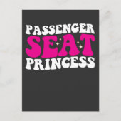 Passagiersstoel Prinses Meisje Auto Groovy Retro Uitnodiging Briefkaart (Voorkant)
